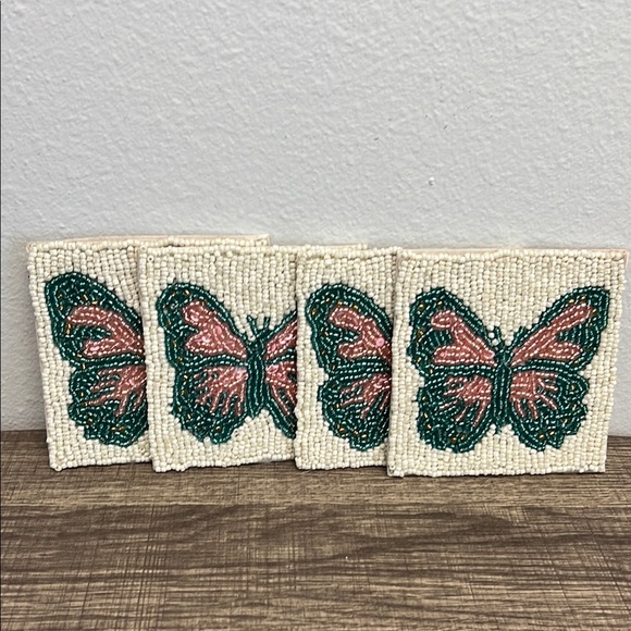🦋Butterfly Beaded Coasters - Picture 1 of 3